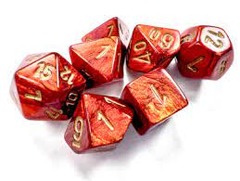 Scarab: Mini-Polyhedral Scarlet/gold 7-Die Set (CHX 20414)